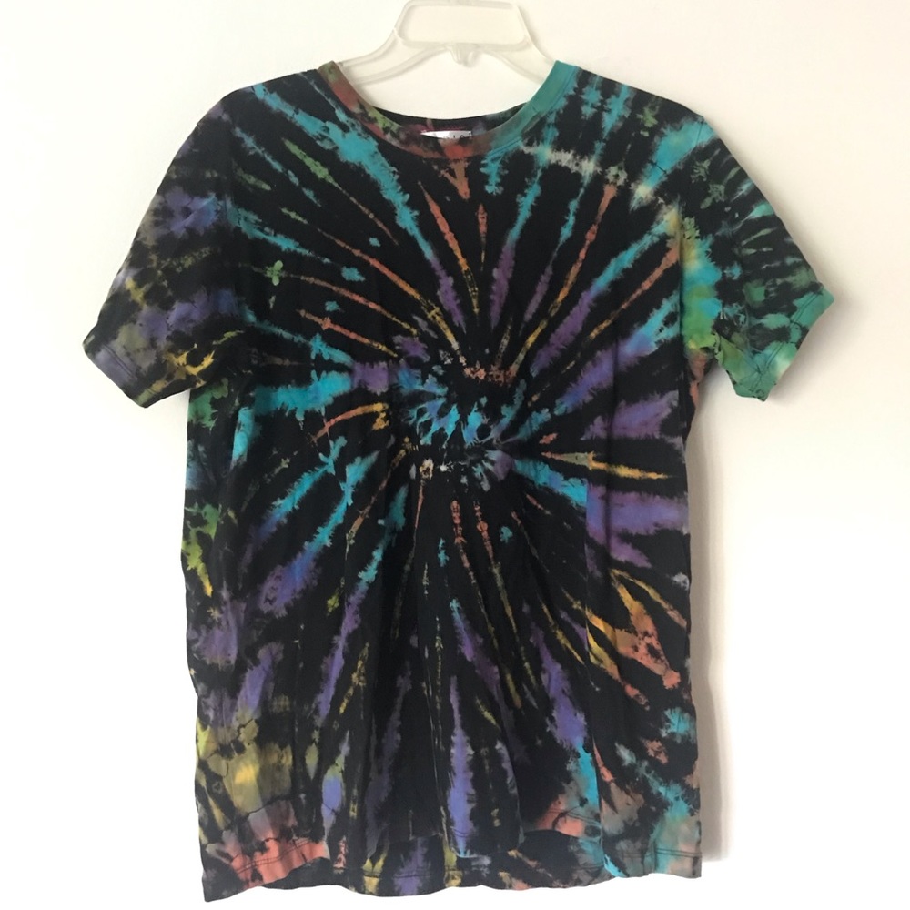 Black tie dye cotton shirt